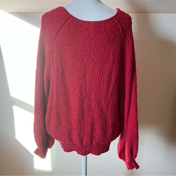 Free People Found My Friend Textured Sweater Red
Balloon Sleeve size Small - Picture 4 of 7